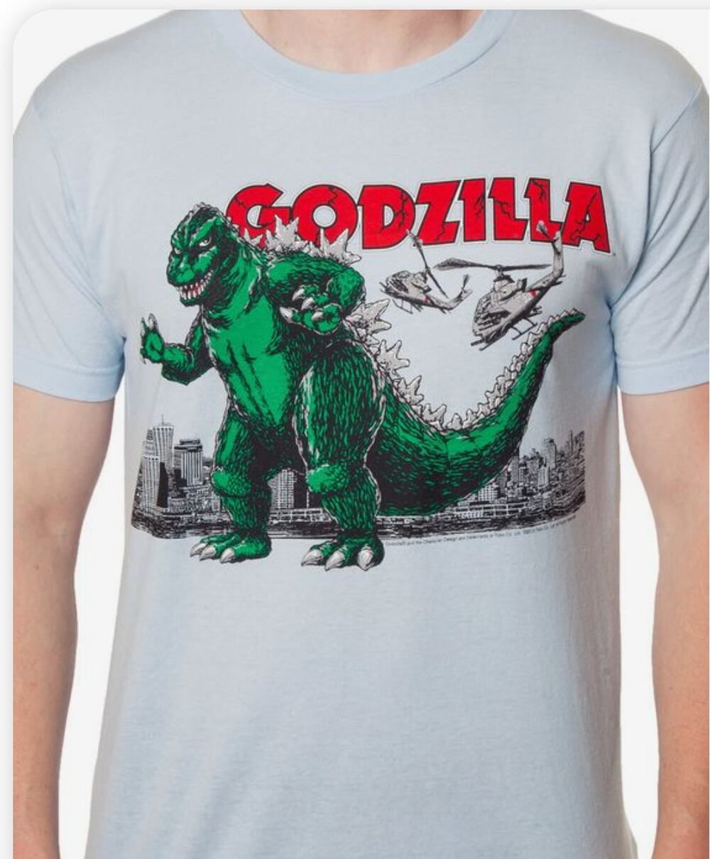 Godzilla Helicopter Air Strike Attack Blue T shirt Impact Merchandising